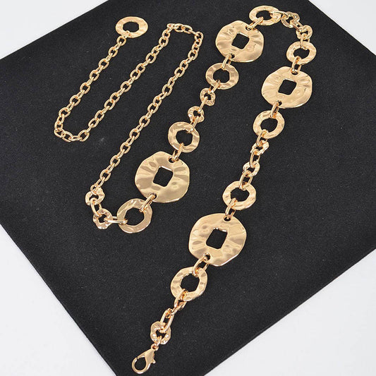Hammered Metal Chain Belt