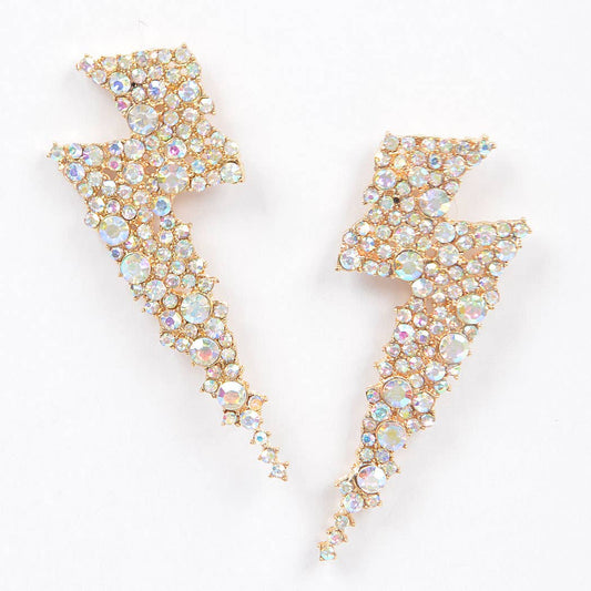 Rhinestone Lightning Bolt Earring