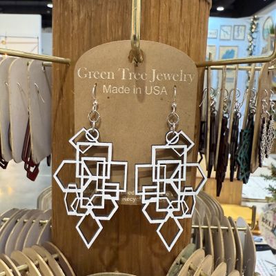 Wooden Diamond & Square Earrings