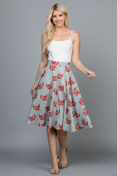 Fox Print Skirt
