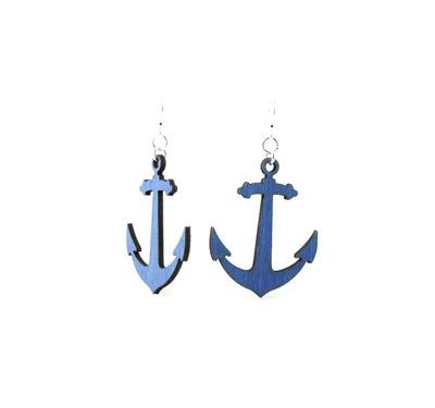 Wooden Anchor Earrings