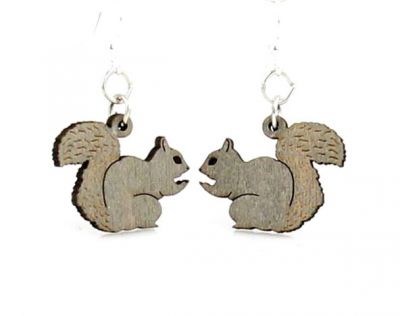 Wooden Squirrel Earrings