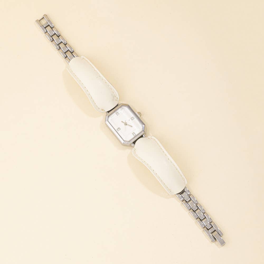Vintage Octagon Leather Link Bracelet Watch
