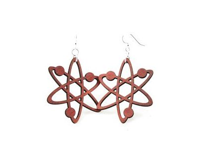 Wooden Atom Earrings