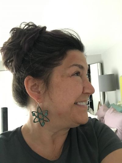 Wooden Atom Earrings