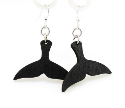 Wooden Whale Tail Earrings