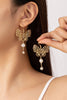 Filigree Butterfly Pearl; Drop Earrings