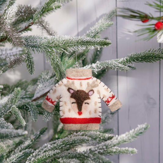 Ugly Sweater Rudolph Felt Ornament