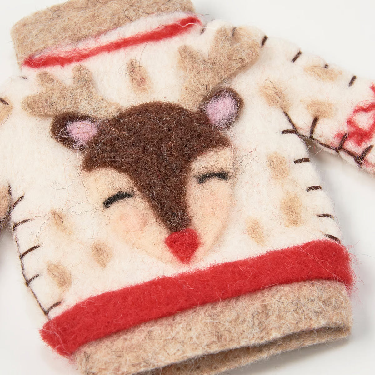 Ugly Sweater Rudolph Felt Ornament