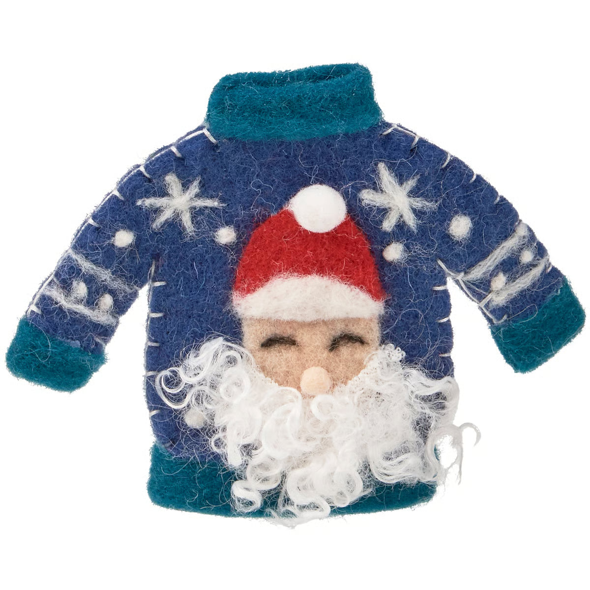Ugly Sweater Santa Felt Ornament