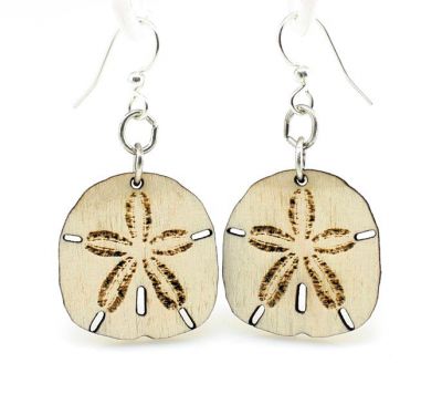 Wooden Sand Dollar Earrings