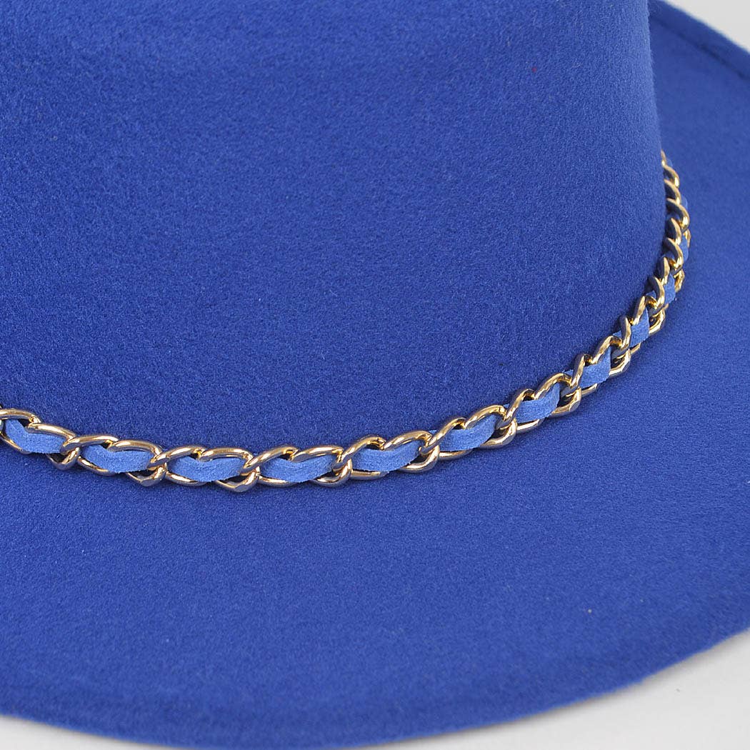 Faux Wool Hat w/ Chain