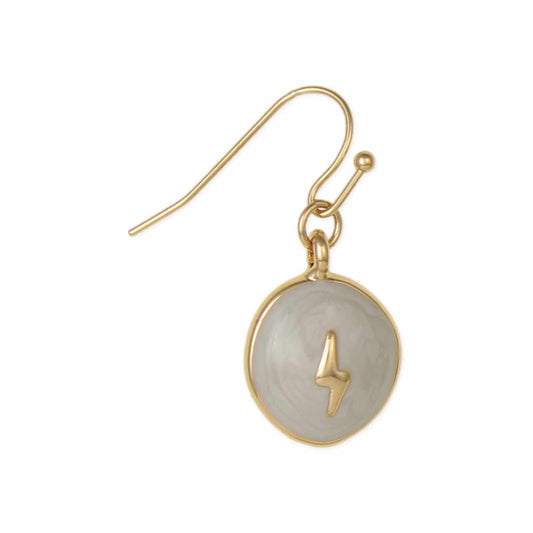 White Lightning Gold Earrings