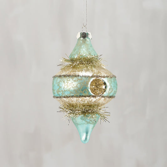 Vintage Inspired Blue Pendant Glass Ornament