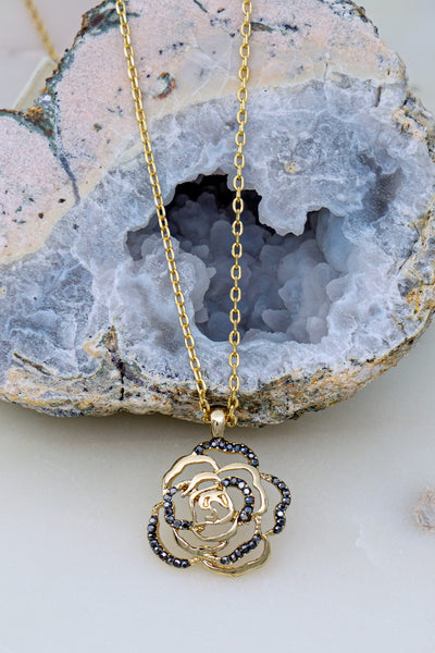 Delicate Rose Pendant Necklace