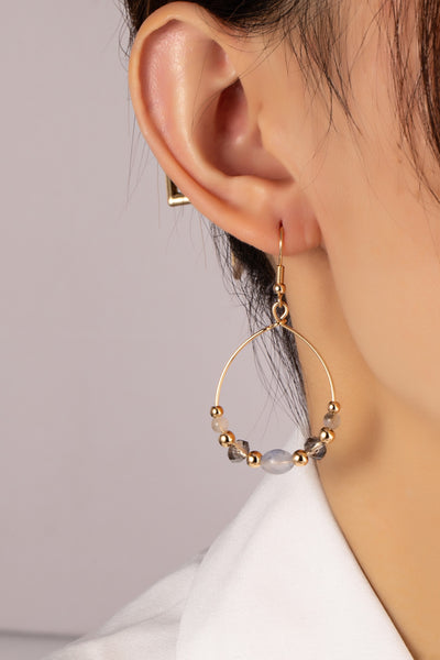 Elegant Beaded Wire Hoop Earrings