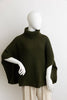 Turtleneck Ribbed Knit Poncho w/ Armholes