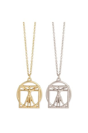 Da Vinci's Vitruvian Man Pendant Necklace