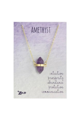 Amethyst Healing Crystal Stone Necklace