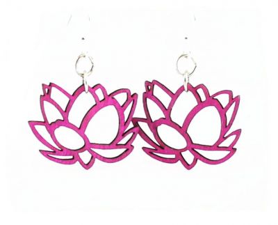 Wooden Lotus Earrings