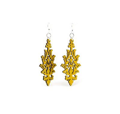 Wooden Leaf Cluster Earrings