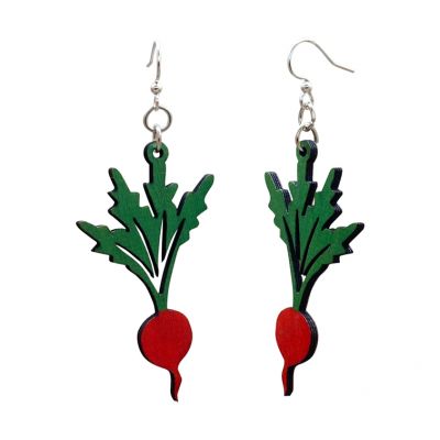 Wooden Radish Earrings