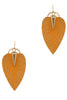 Leaf Shape PU Leather Earrings