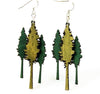 Wooden Redwood Tree Earrings