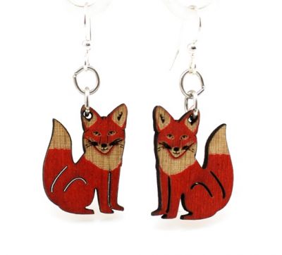 Wooden Fox Earrings