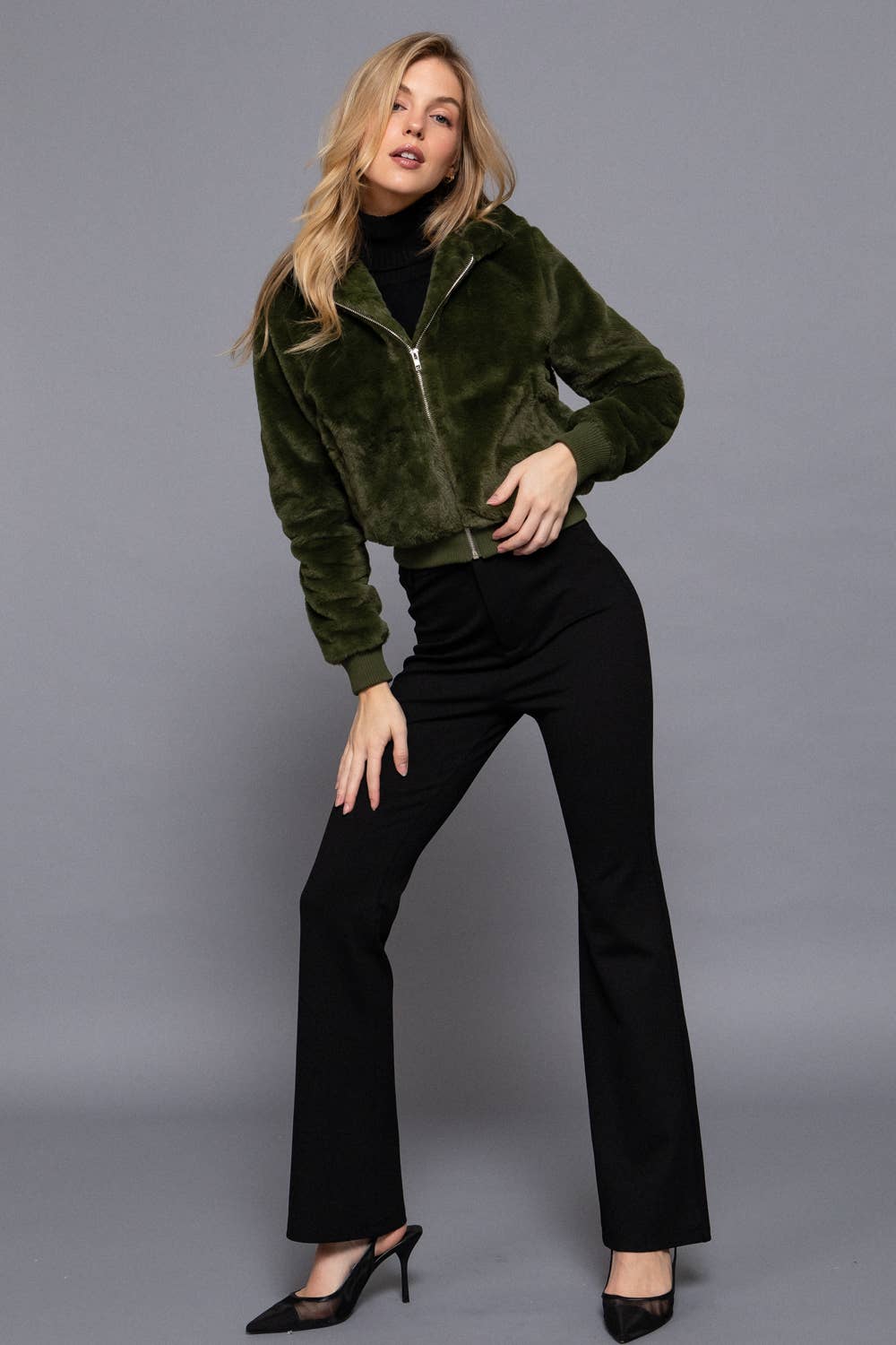 Faux Fur Hooded Jacket