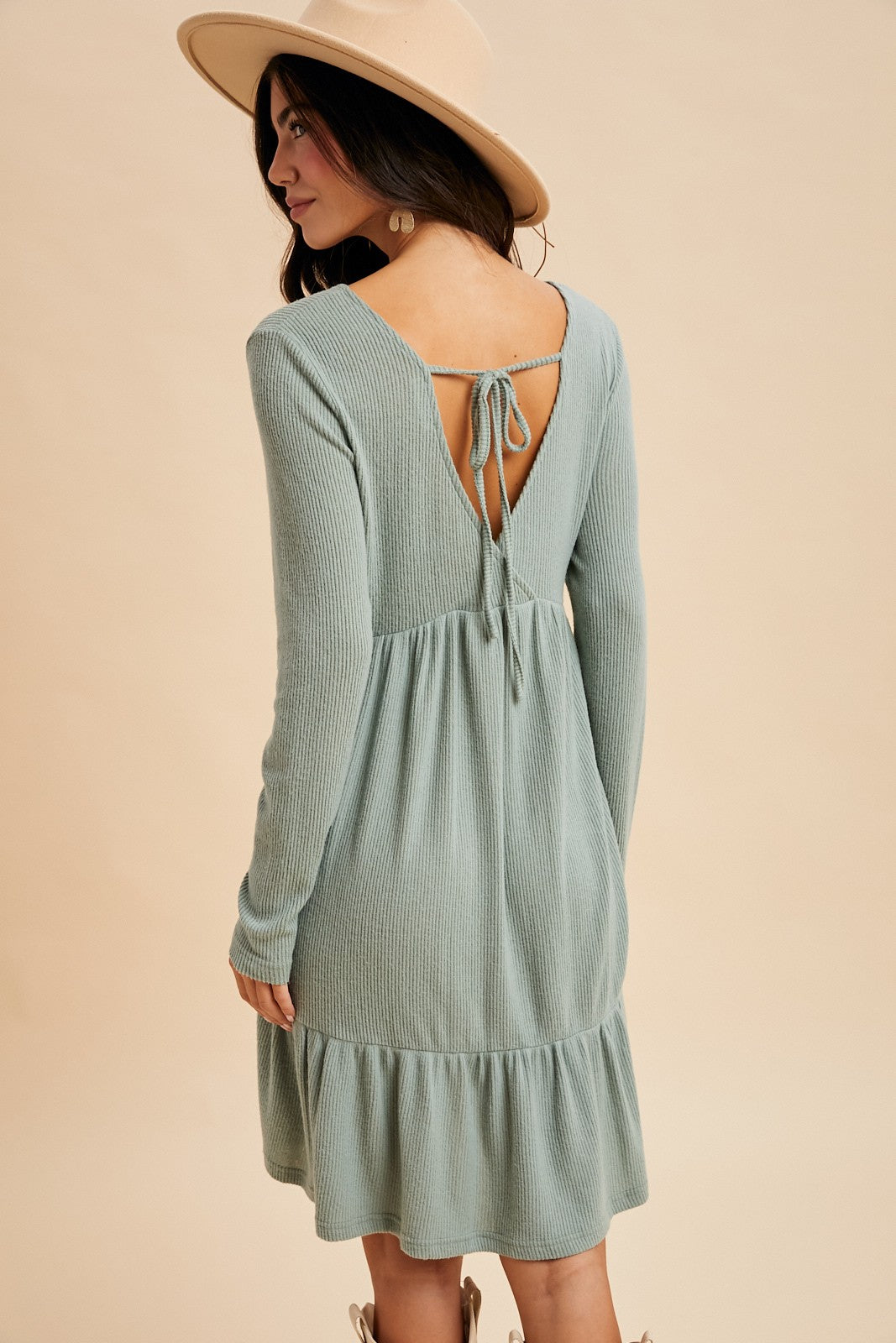 Brushed Hacci Babydoll Dress