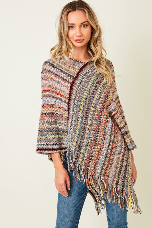 Multi Color Poncho Sweater