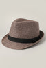 Men's Twill Herringbone Pattern Trilby Fedora