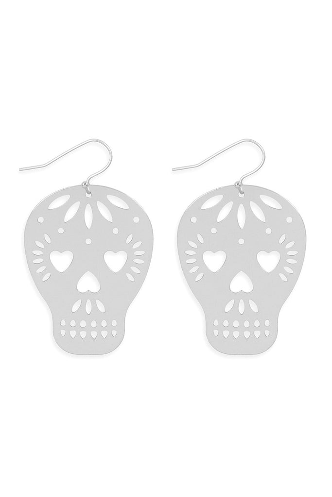 Skull Filigree Dangle Earrings