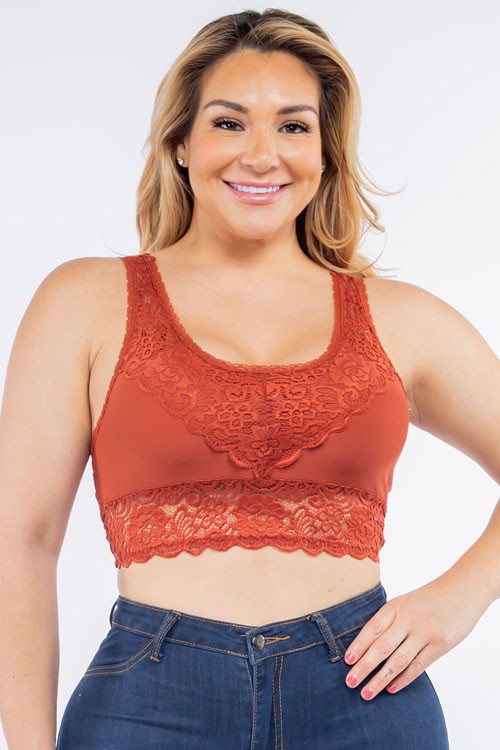 Plus Size Padded Lace Bralette