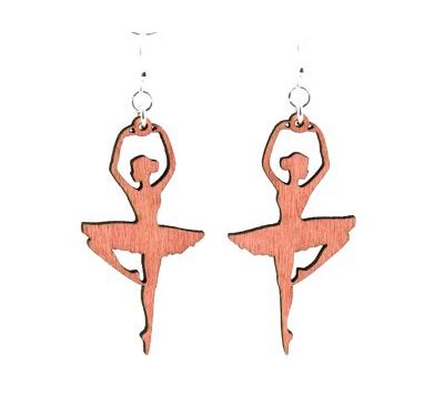 Wooden Ballerina Earrings