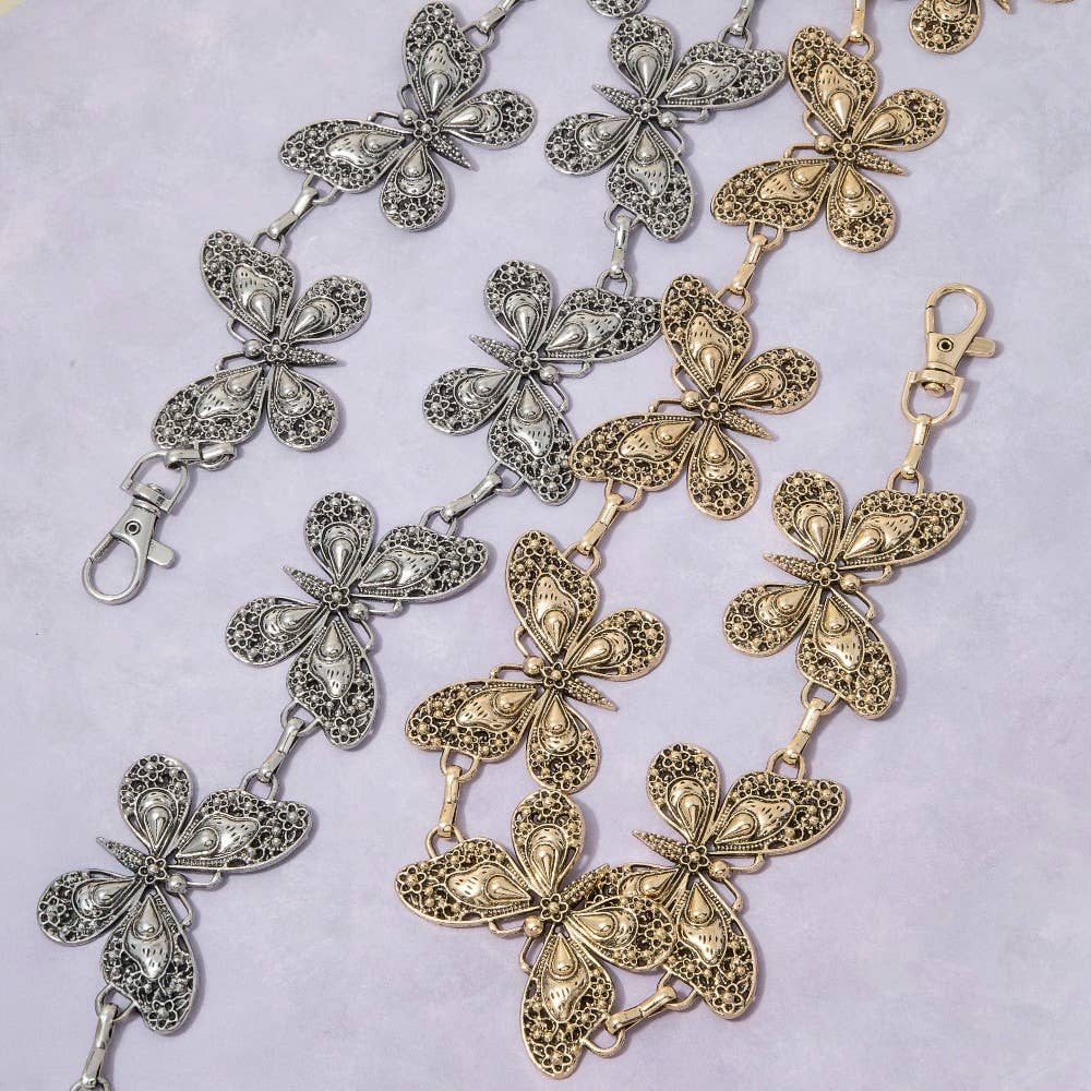 Antique Filigree Butterfly Chain Belt