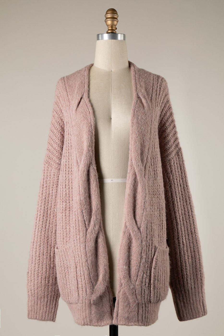 Twist Braid Cable Knit Cardigan