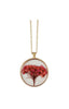 Cottage Floral Red Bouquet Dried Flower Necklace