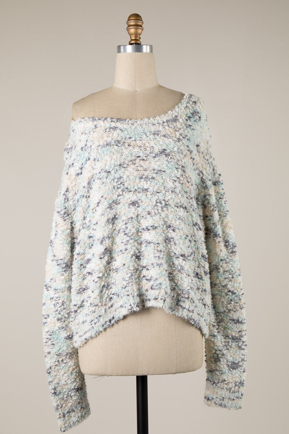 Multicolor Popcorn Knit Sweater