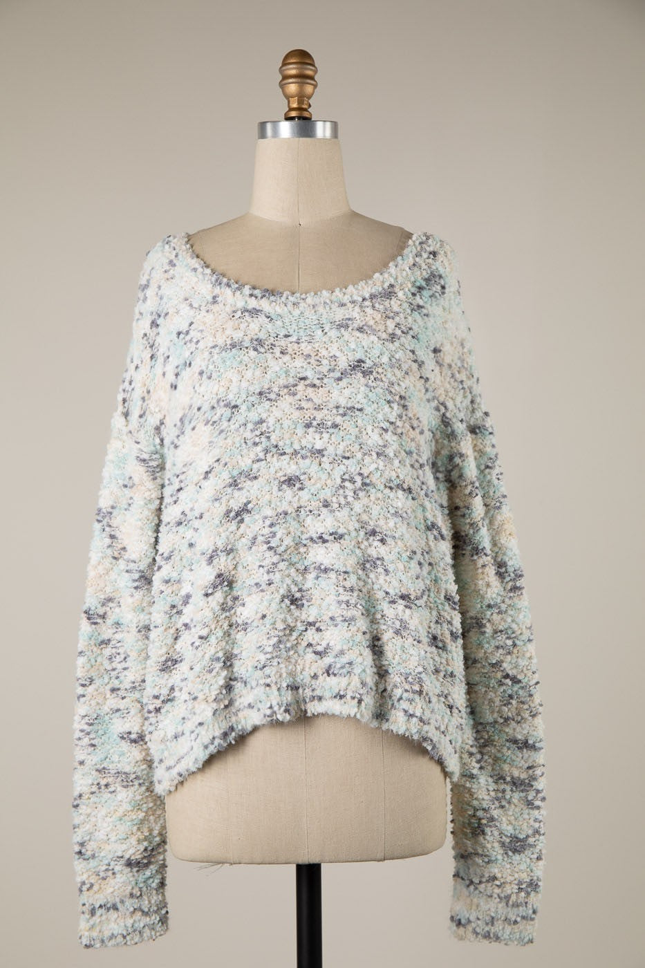 Multicolor Popcorn Knit Sweater