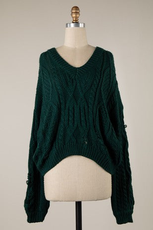 Distressed Cable Knit