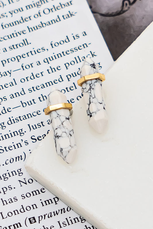 Howlite Bullet Studs