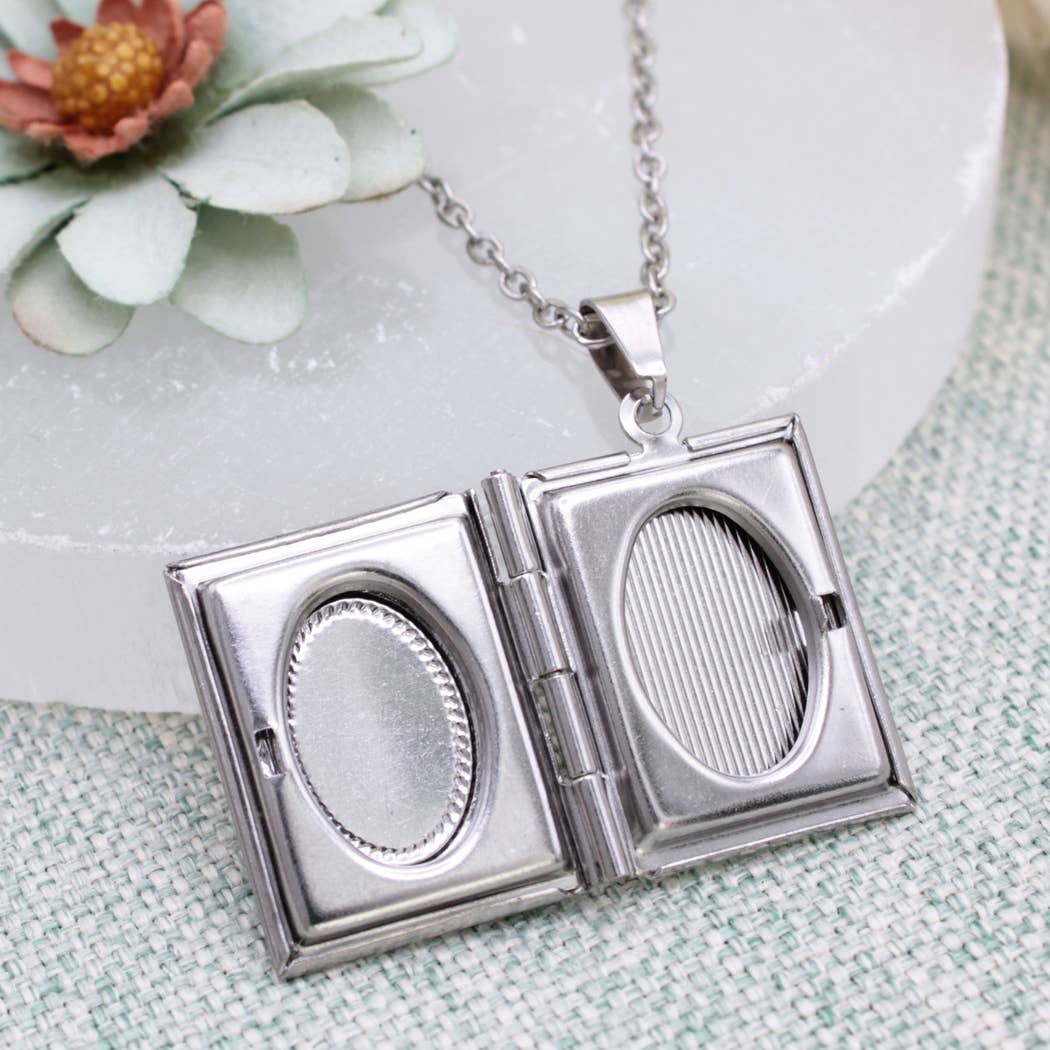 Silver Raven Book Locket