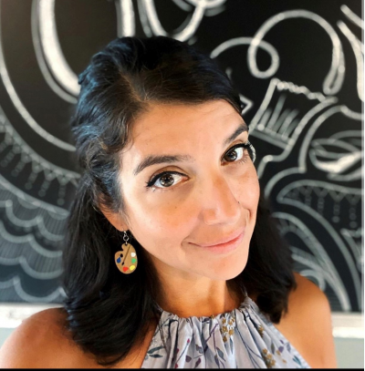 Wooden Painter Palette Earrings