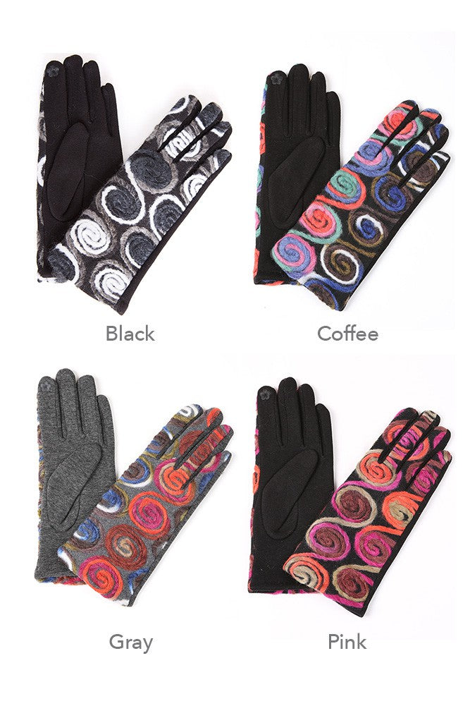 Swirly Touch Screen Gloves