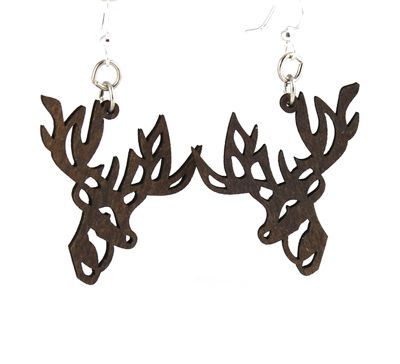 Wooden Deer Earrings