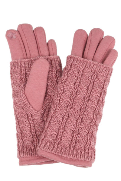 3 in 1 Cable Knit Gloves