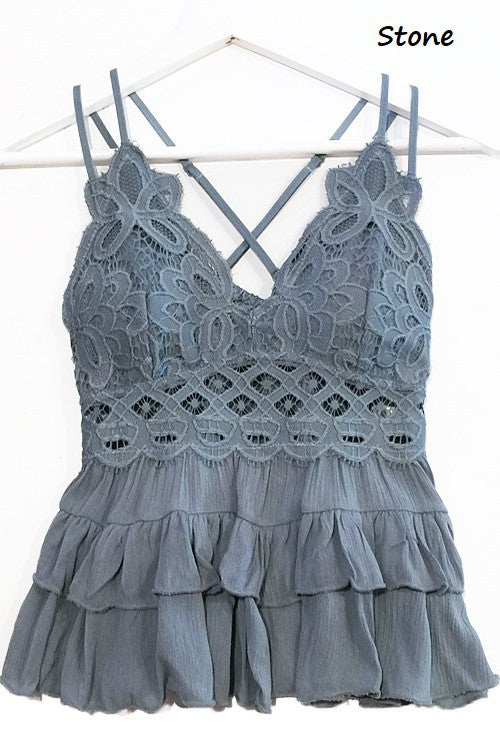 Cami Lace Ruffle Top