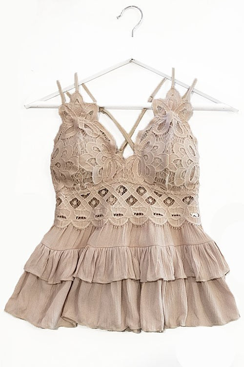 Cami Lace Ruffle Top